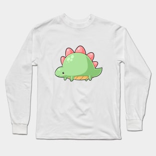 Kawaii dinosaur - stegosaurus Long Sleeve T-Shirt